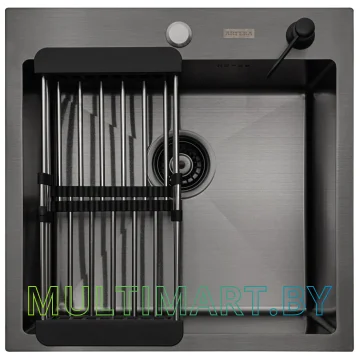 Кухонная мойка ARFEKA ECO AR 500x500+CL AR+DS AR BLACK картинка 3
